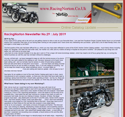 RacingNorton Newsletter Subscription